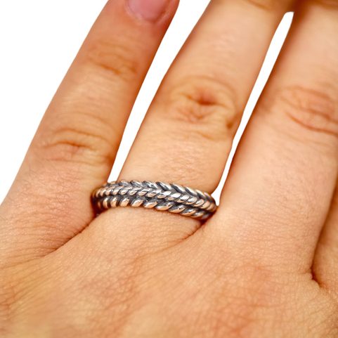 WIKINGER-RING GESTRICKT, SILBER, AG 925