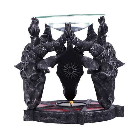 BRÛLEUR D'HUILE OCCULTE TÊTE DE BAPHOMET