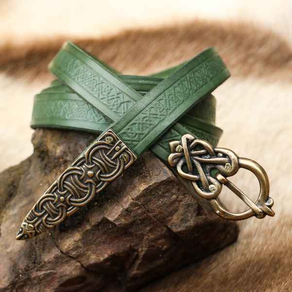 BORRE Viking Belt embossed Drakkaria Leather Belts Leather Products