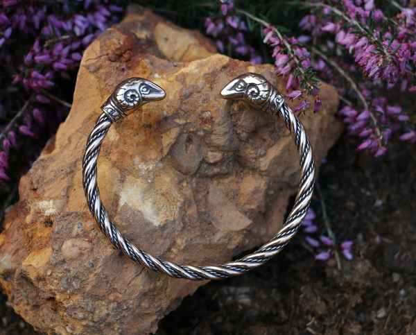 Parure Néo-étrusque Bracelet Et Bague T55 En Argent - Têtes De Béliers, Poinçon 925