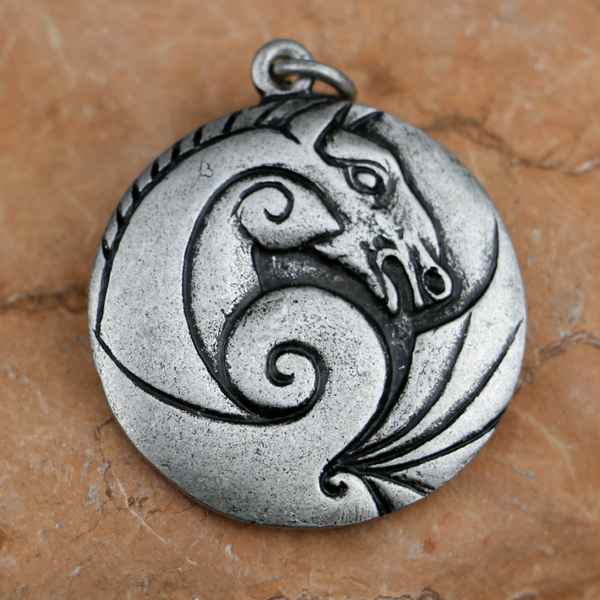 CELTIC HORSE amulet zinc Drakkaria celtic pendants Zinc amulets ...