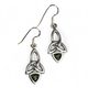 KIRA, earrings, moldavite and silver