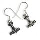 THOR's HAMMER, silver Earrings