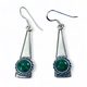 TRIANGLE - silver earrings with malachite, Ag 925