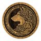 Loup celtique, tableau mural en bois 32cm