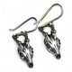 DEER - skull, earrings silver