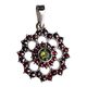 ROSETA, Moldavite, garnet, silver pendant