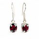 GARNET EARRINGS, faceted gems, sterling silver