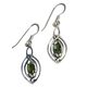 MAIA, earrings, faceted Moldavite, silver