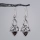 KIRA - boucles d'oreilles, argent, grenat