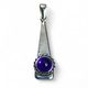TRIANGLE - silver pendant, amethyst, Ag 925
