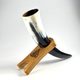 DRINKING HORN STAND wooden, oak