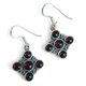 PRAGA, medieval earrings with garnets, silver 925/1000