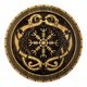 Helm der Ehrfurcht, Isländisches magisches Emblem, Wandbild aus Holz 32cm