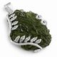 Fougère, pendentif en argent avec MOLDAVITE