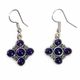 PRAGA, mittelalterliche Silberohrringe, Amethyst, Ag 925/1000