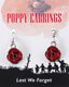 Poppy earrings, pewter