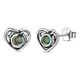 Celtic heart, silver earrings, pearl 925/1000