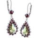 RONIA, moldavite and garnets, silver earrings Ag 925/1000