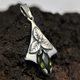 SHAMROCK, silver pendant, moldavite