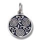 Spirale druidique, pendentif en argent triskel, argent 925