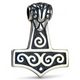 THOR'S HAMMER WITH SPIRALS, silver pendant