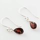 RUTH, silver earrings, garnet, Ag 925/1000