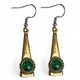 TRIANGLE, boucles d'oreilles, bronze, malachite