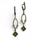 FLUVIA, moldavite, boucles d’oreilles en argent, Ag 925/1000