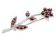 Flower, brooch with natural garnets Ag 925/1000