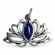 Fleur de Lotus sacrée, pendentif, argent - Lapis