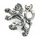CZECH LION, silver brooch, Ag 925
