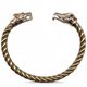 Loup et dragon, bracelet, bronze