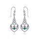 Heart Claddagh with Celtic Trinity Knot Silver Earrings