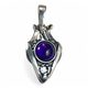 AMALIE, Art Nouveau jewellery, silver pendant with amethyst, Ag 925