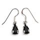 Silver Earrings with Black Glass NOIR, Sterling Silver 925