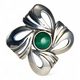 SELKIE, Art Nouveau collier en argent, malachite