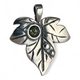 IVY LEAF silver pendant Czech Moldavite