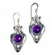 AMALIE, Art Nouveau Earrings, sterling silver, Amethyst