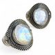 LUNARIA, ring, rainbow moonstone, silver 925/1000