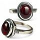 Mittelalterlicher Silberring mit Granat, Ag 925/1000