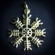 AEGISHJALMUR, Icelandic magic rune, amulet, gold plated