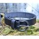 LEATHER BELT WITH FORGED BUCKLE, black