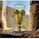 PERCHTA, BOHEMIAN MEDIEVAL GOBLET, green forest glass