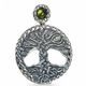 CHÊNE CELTIQUE Arbre de vie sacré Pendentif argent et MOLDAVITE