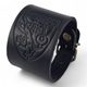 BOHEMIA, leather bracelet with Czech lion, black