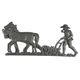 Ploughman and horses, stable decoration, cast iron