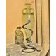 GLASS AMPHORA with FORGED STAND