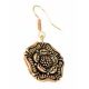 Rose médiévale, boucles d'oreilles, bronze