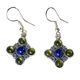 PRAGA, mittelalterliche Silberohrringe, Peridot und Lapislazuli, Ag 925/1000
